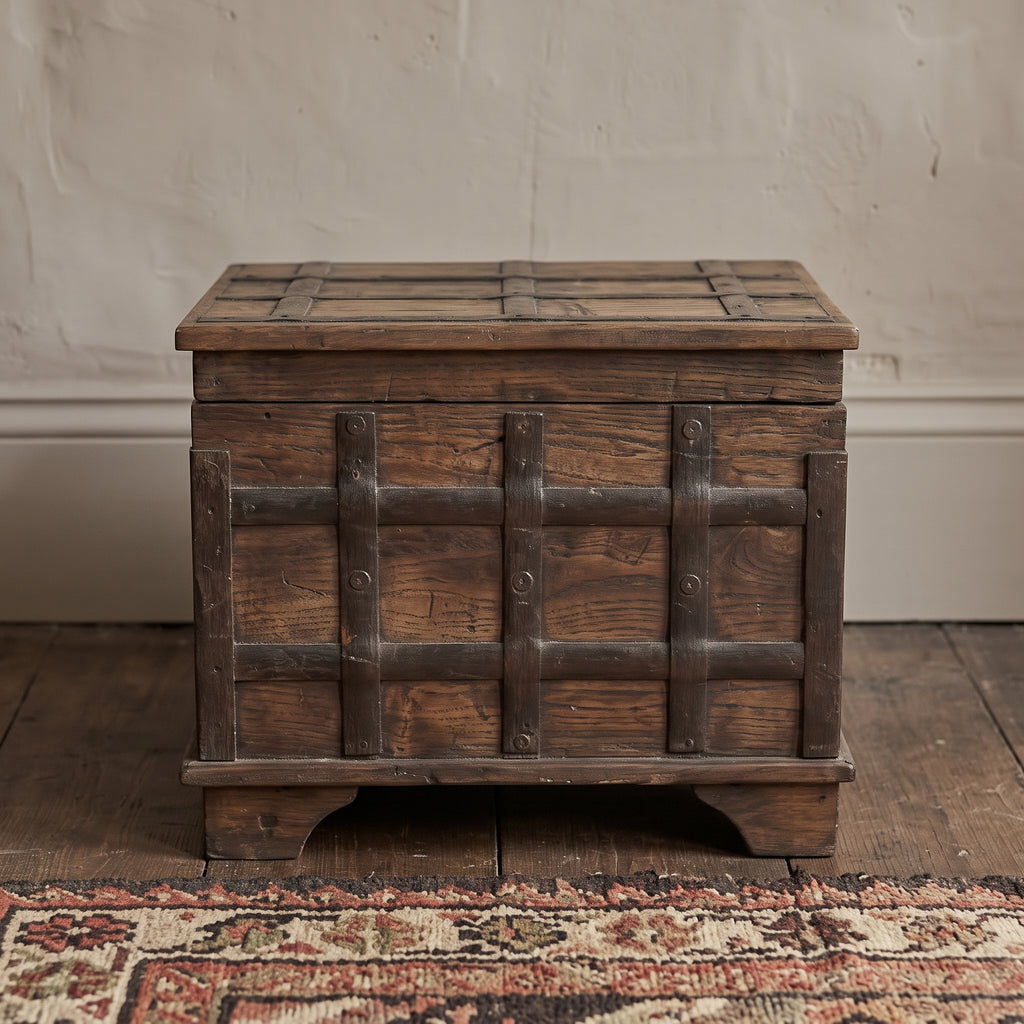 WS116 - Reclaimed Wood Metal Fitted Storage Chest