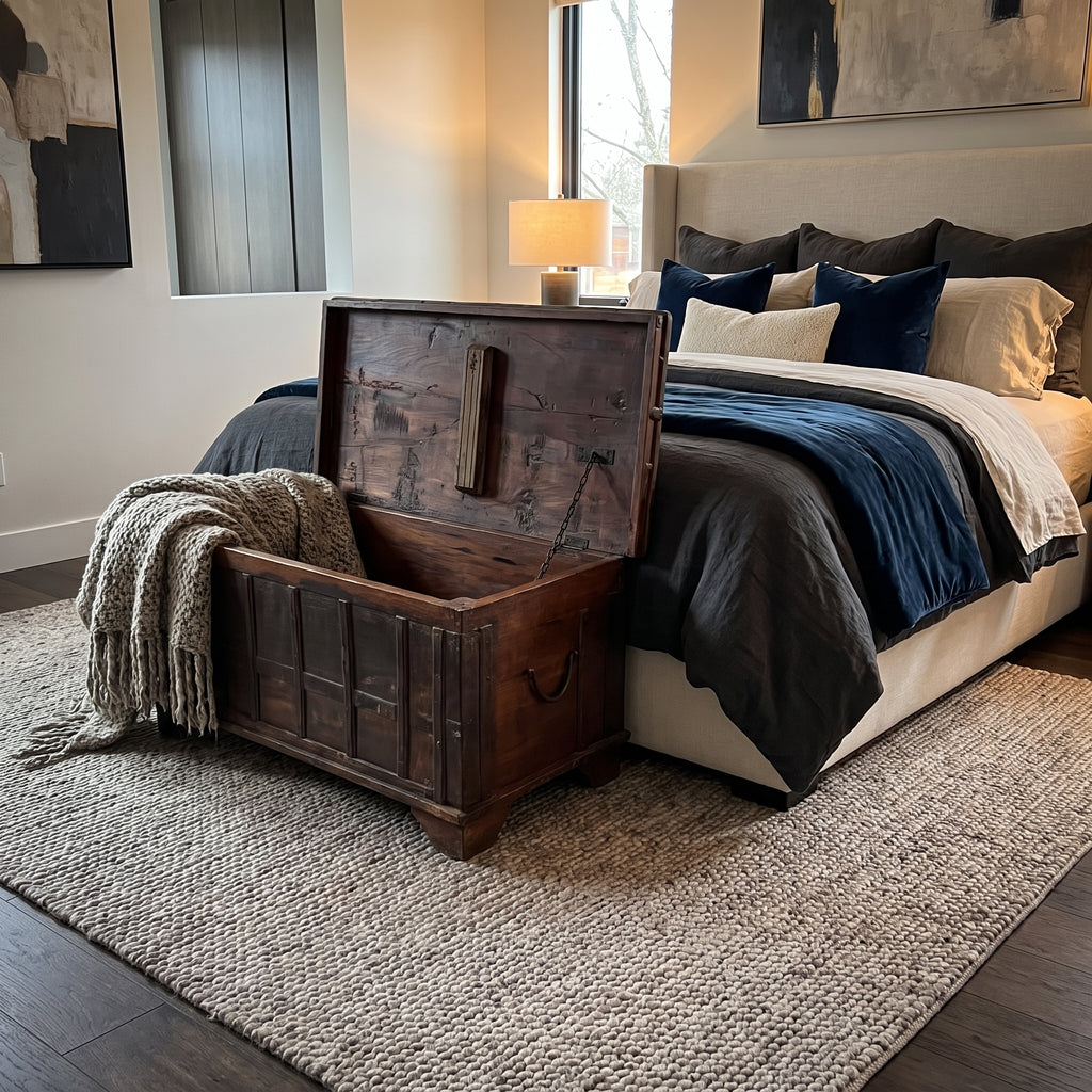 WS117 - Reclaimed Wood Metal Fitted Storage Chest