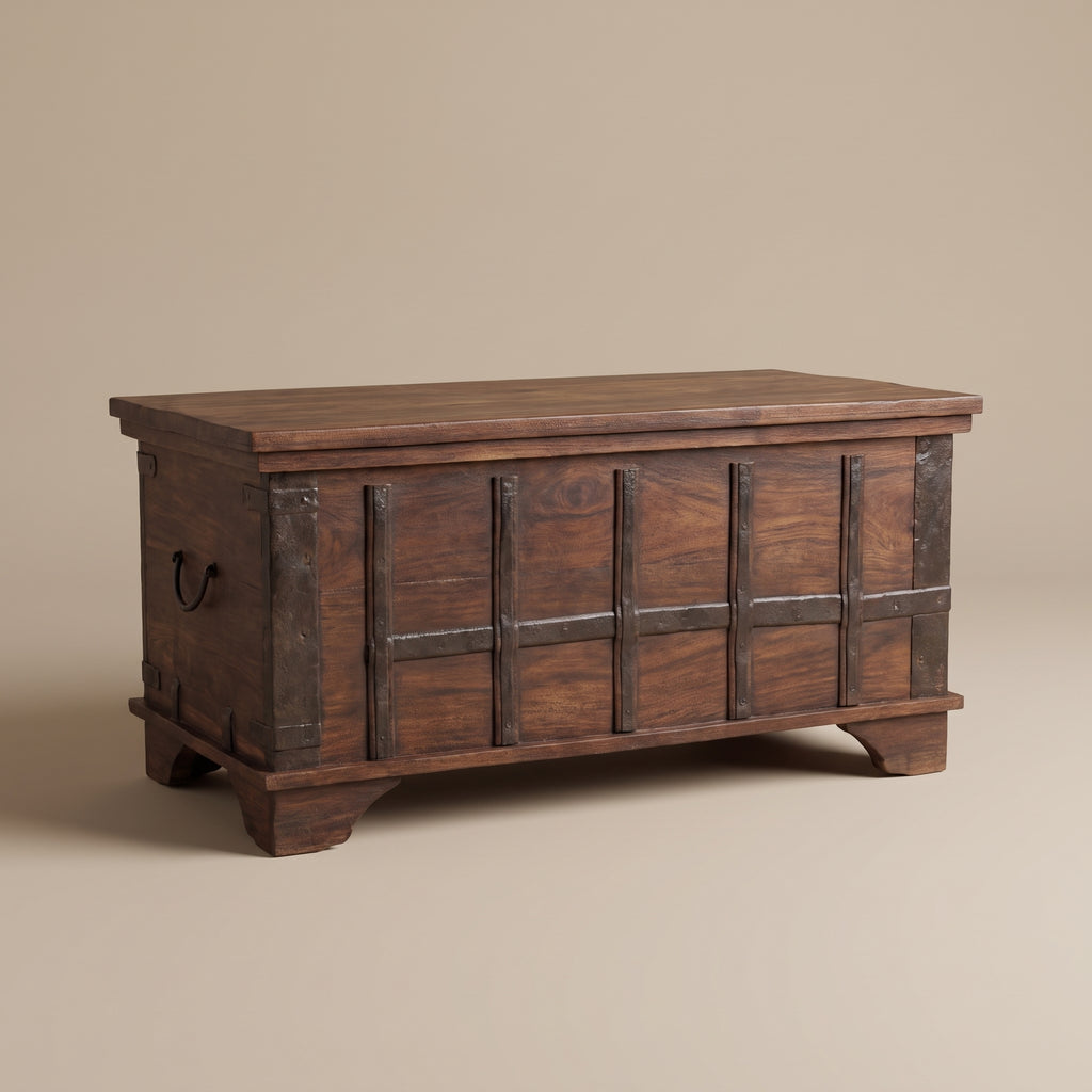 WS117 - Reclaimed Wood Metal Fitted Storage Chest