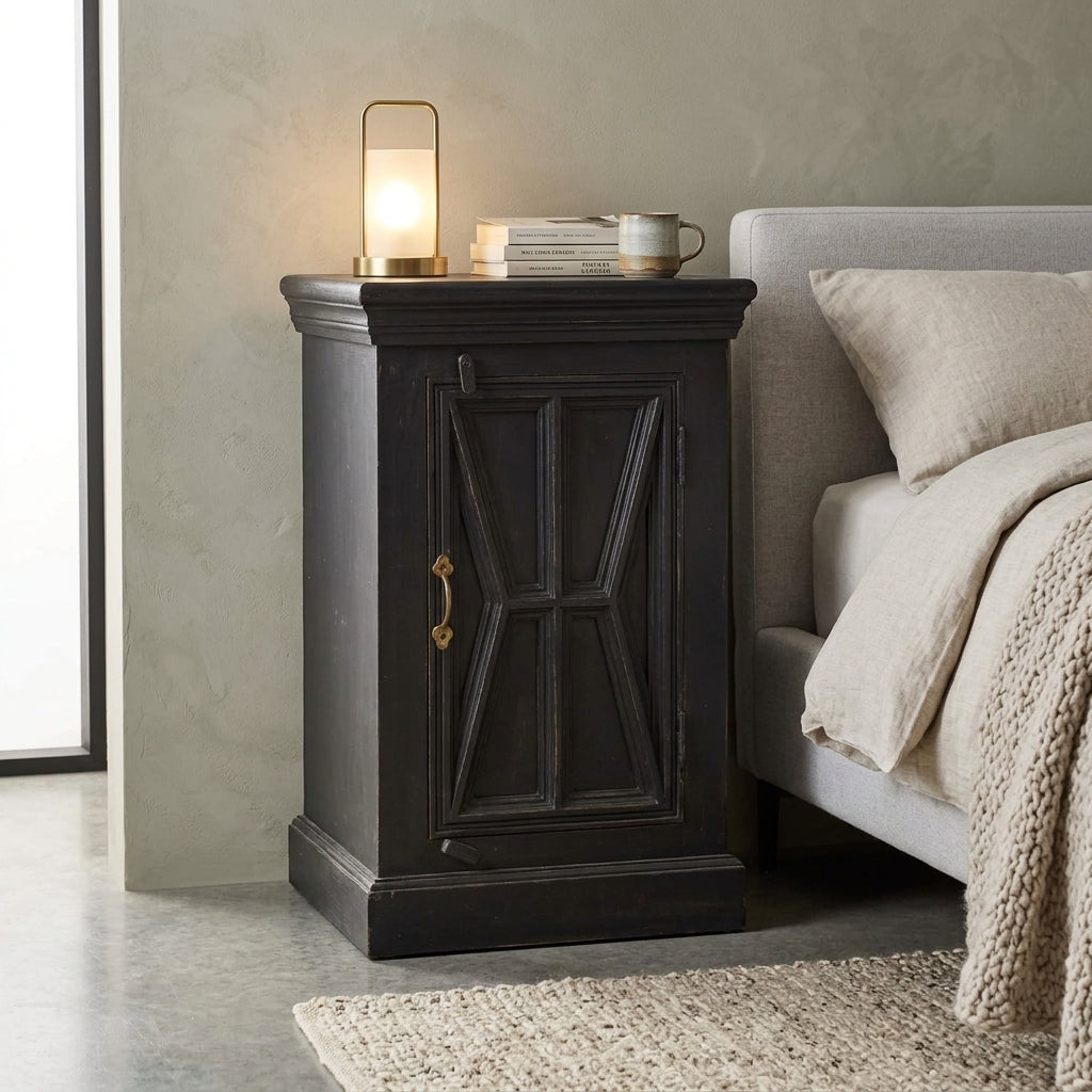 WS12NS - Solid Wood Panel Fitted Night Stand