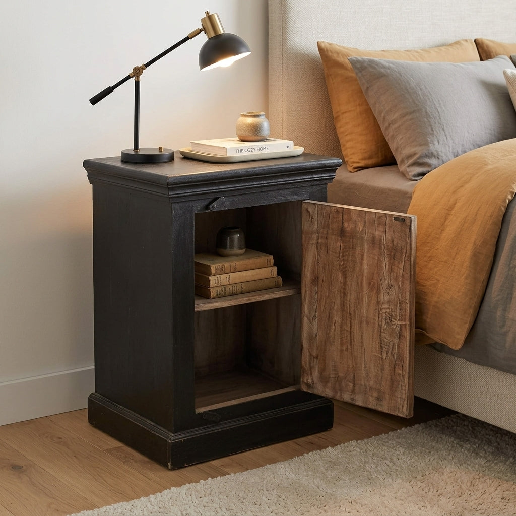 WS12NS - Solid Wood Panel Fitted Night Stand