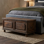 WS121 - Reclaimed Wood Antique Panel Fitted Storage Chest/Bench