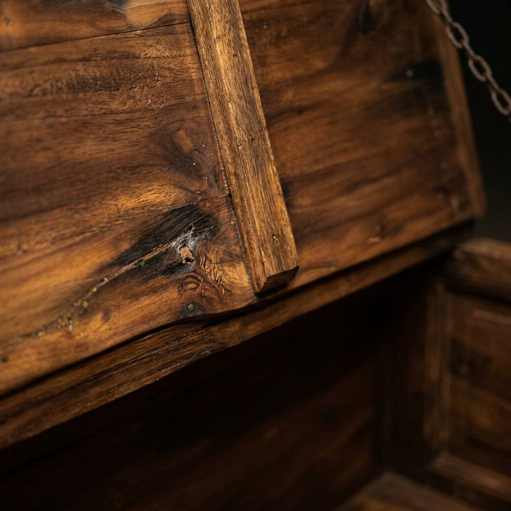 WS121 - Reclaimed Wood Antique Panel Fitted Storage Chest/Bench