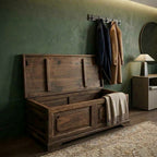 WS121 - Reclaimed Wood Antique Panel Fitted Storage Chest/Bench