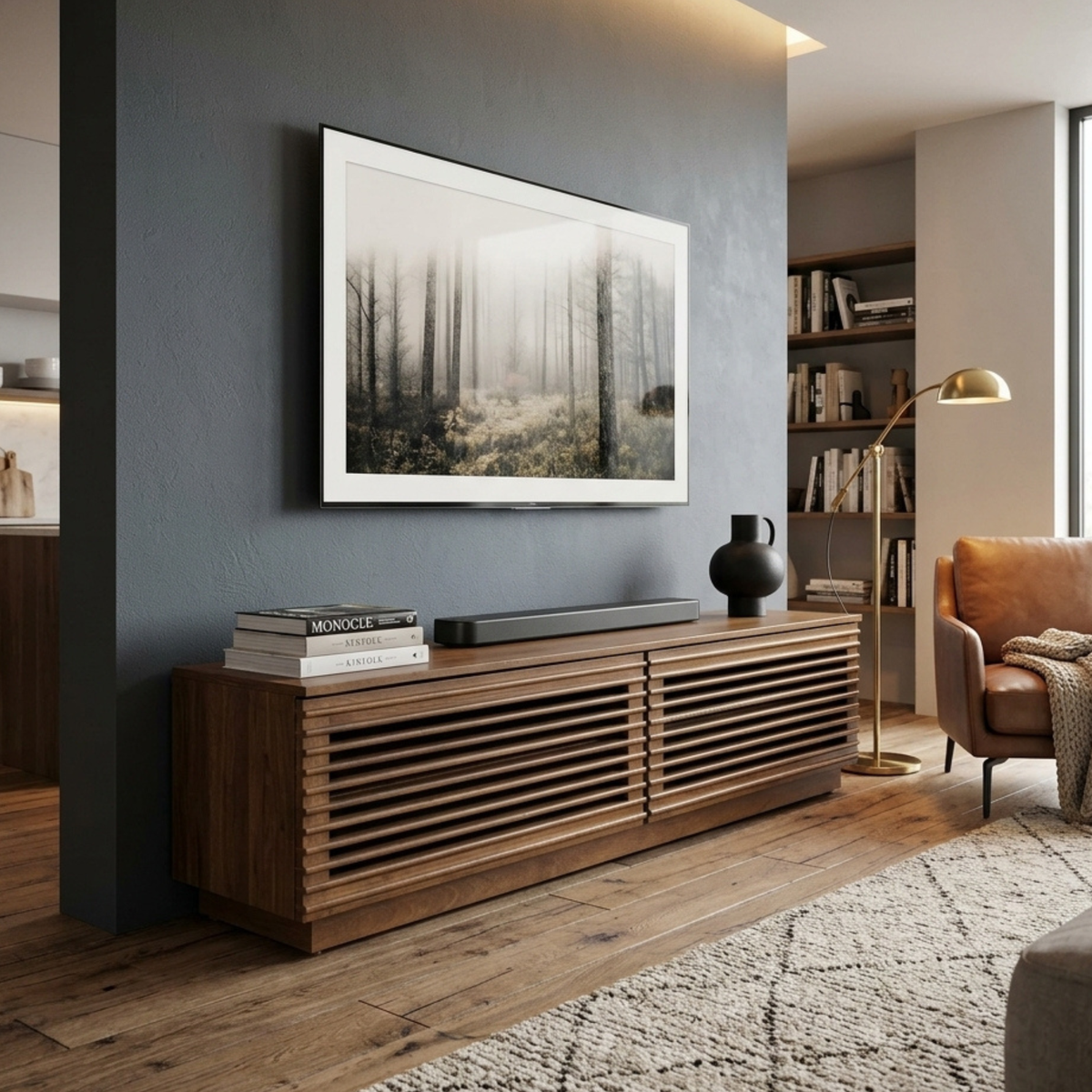 WS126 - Solid Wood Fluted TV Stand