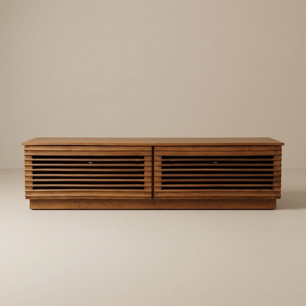 WS126 - Solid Wood Fluted TV Stand