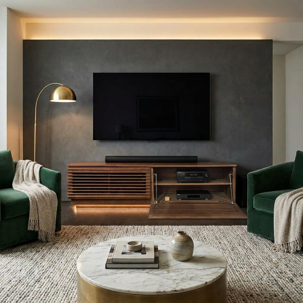 WS126 - Solid Wood Fluted TV Stand