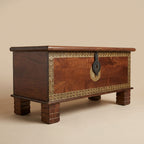 WS13 - Solid Wood Brass Fitted Storage Chest / Bench