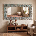 WS133M - Hand Carved Solid Wood Mirror 71_x35_ Blue