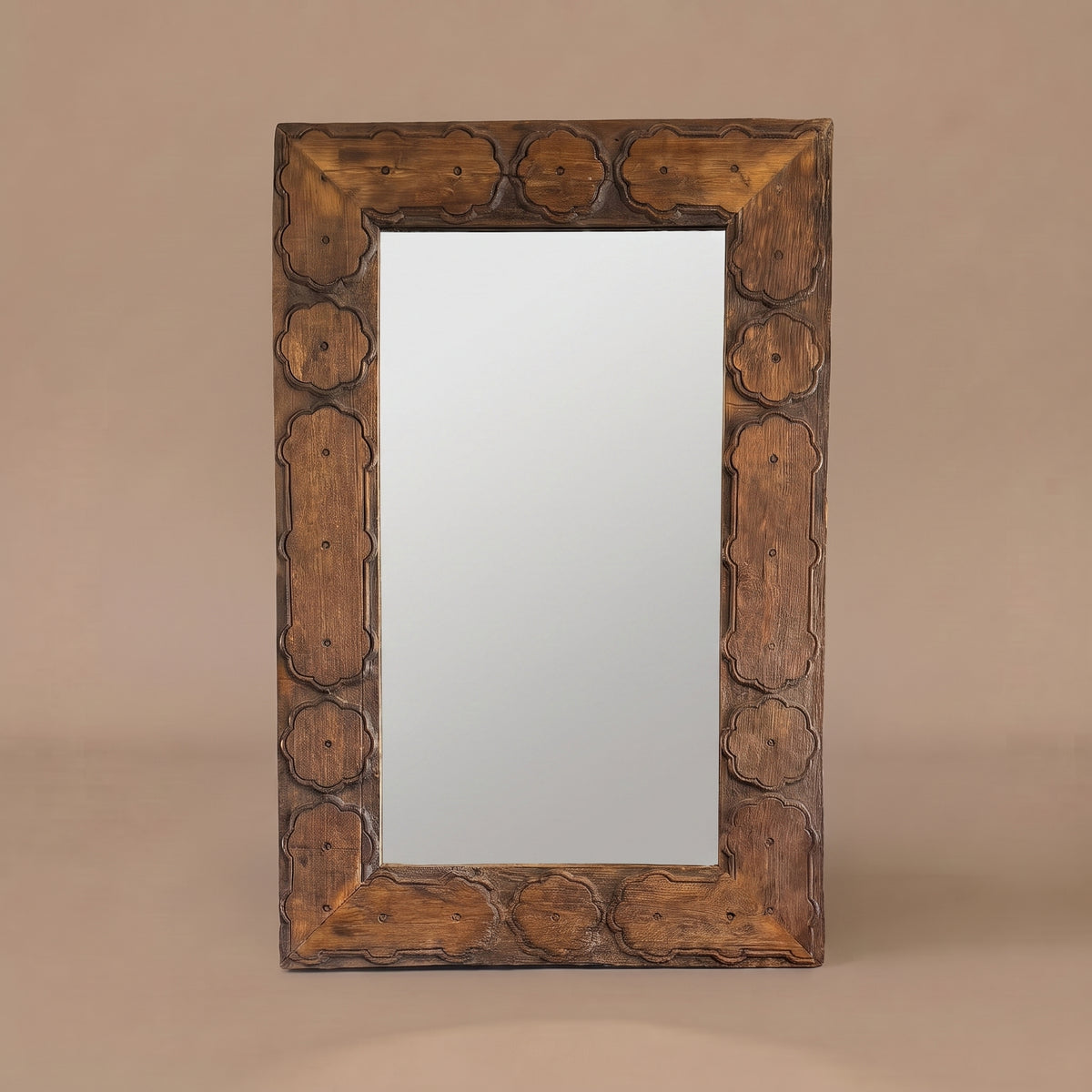 WS137 - Carved Wood Framed Mirror 43.25_x 27.5_