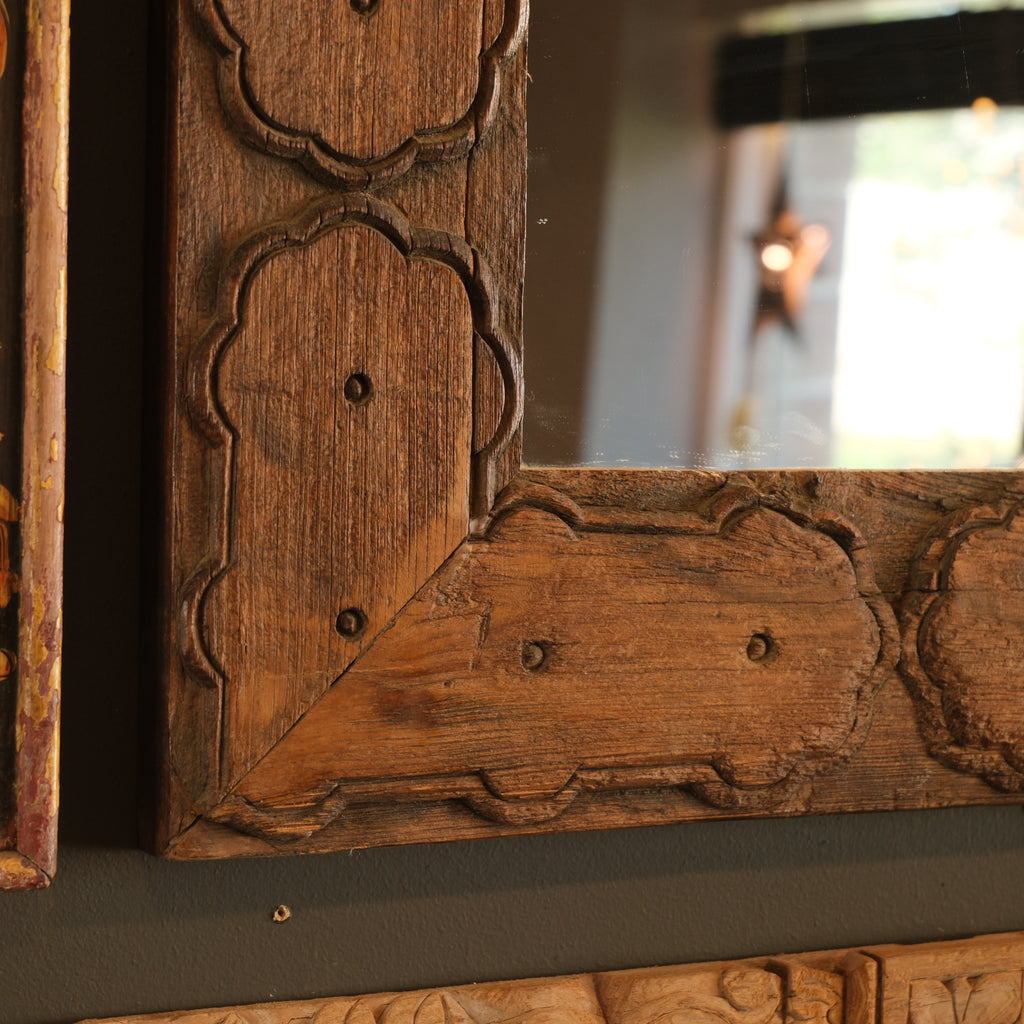 WS137 - Carved Wood Framed Mirror 43.25_x 27.5_