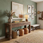 WS167373 - Reclaimed Wood Hand-Carved Console Table