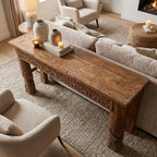 WS167373 - Reclaimed Wood Hand-Carved Console Table
