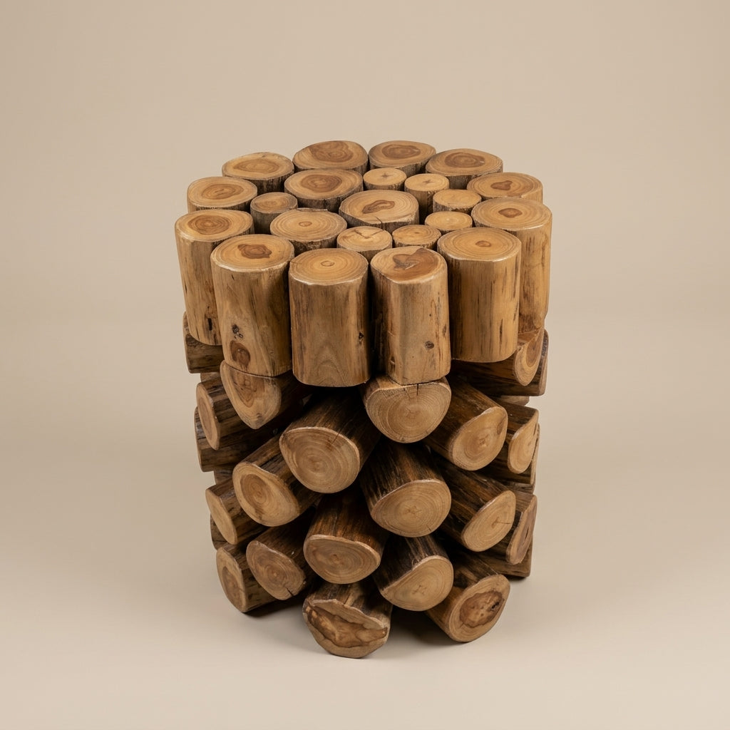 WS17 - Teak Root Pineapple Style Side Table