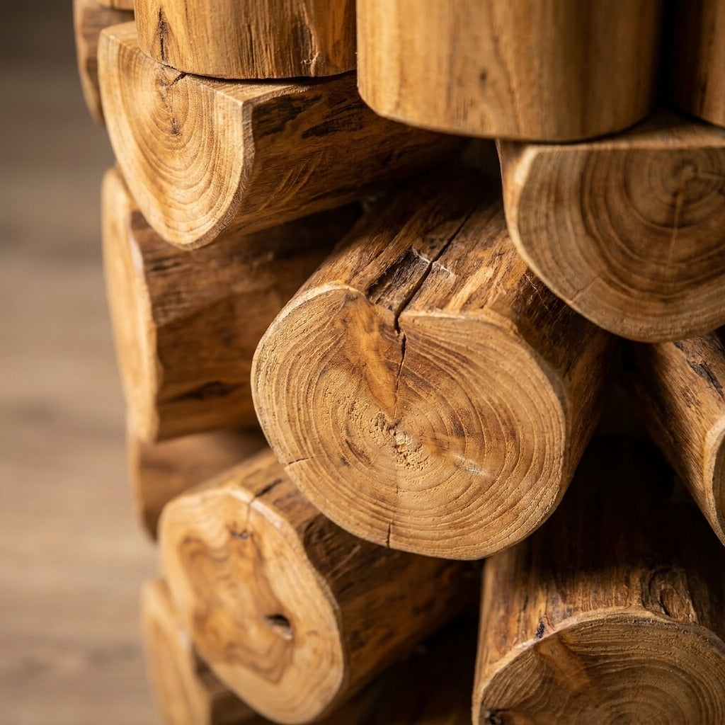 WS17 - Teak Root Pineapple Style Side Table