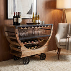 BC18 - Reclaimed Wood and Metal Bar Cart