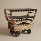 BC18 - Reclaimed Wood and Metal Bar Cart