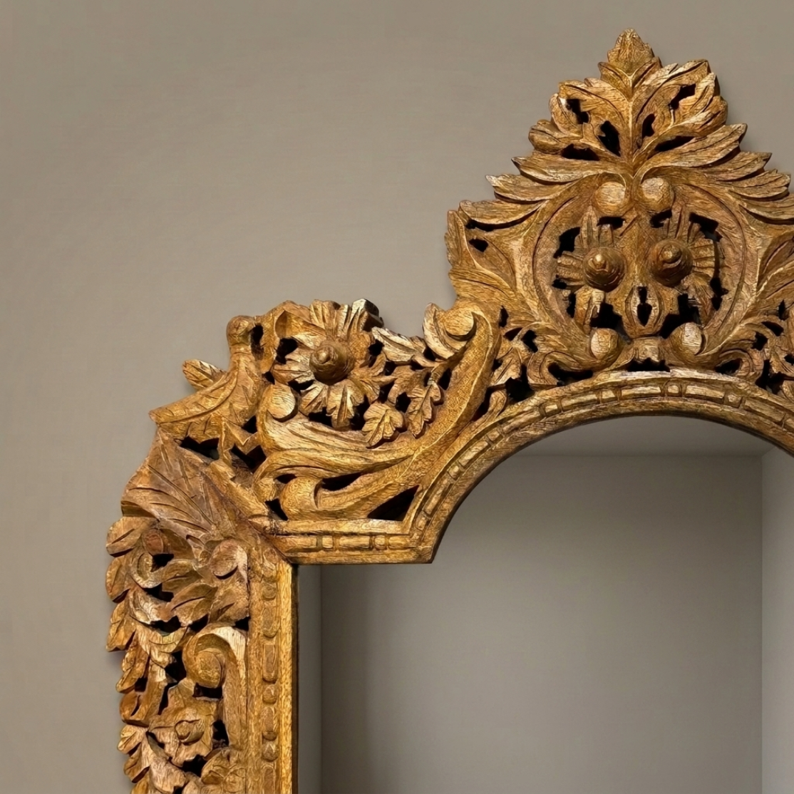 WS197 - Solid Wood Hand-Carved Framed Mirror 49_x36_