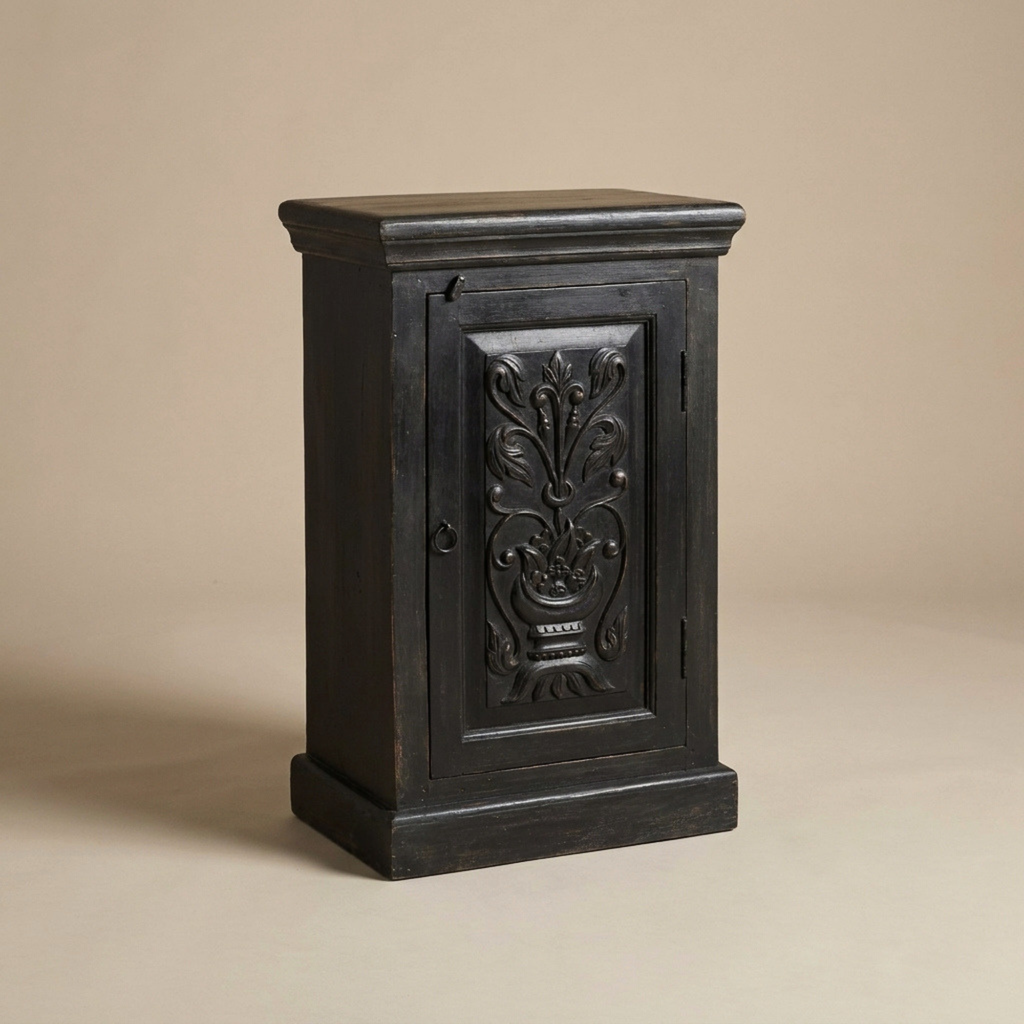 WS22 - Solid Wood Black Night Stand