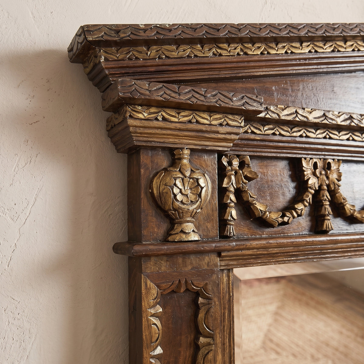 WS233 - Ornate Carved Wood Statement Mirror 69_x56_