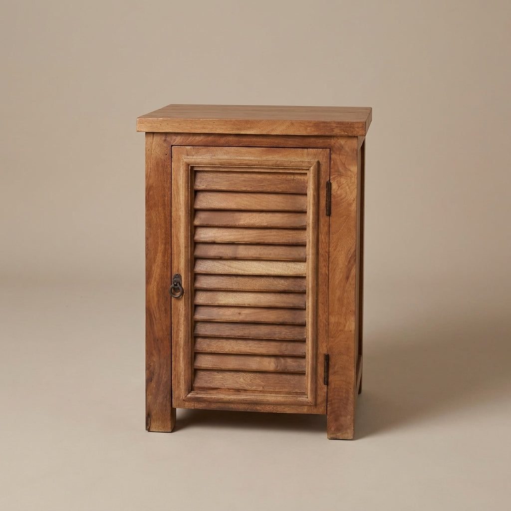 WS279 - Solid Wood Louvered Style Night Stand
