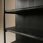 WS 31 - Live Edge Acacia Black Finish on Metal Frame Bookshelf