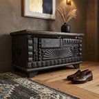 WS31C - Reclaimed Wood Carved Fitted Storage Chest