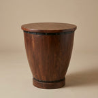 WS31 - Solid Acacia Barrel Style Side Table