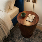 WS31 - Solid Acacia Barrel Style Side Table