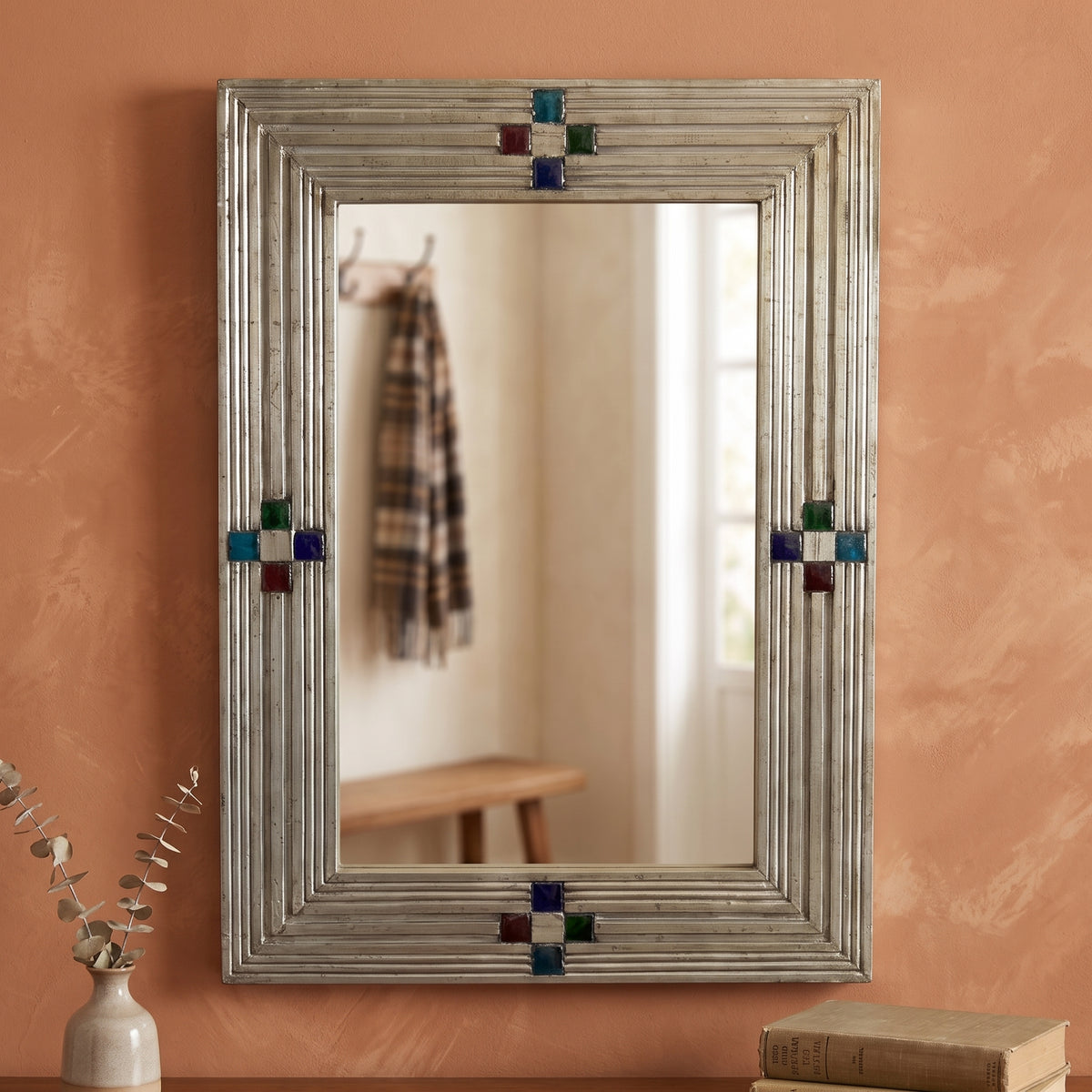 WS343 - Decorative Metal & Glass Accent Mirror 30_x21_