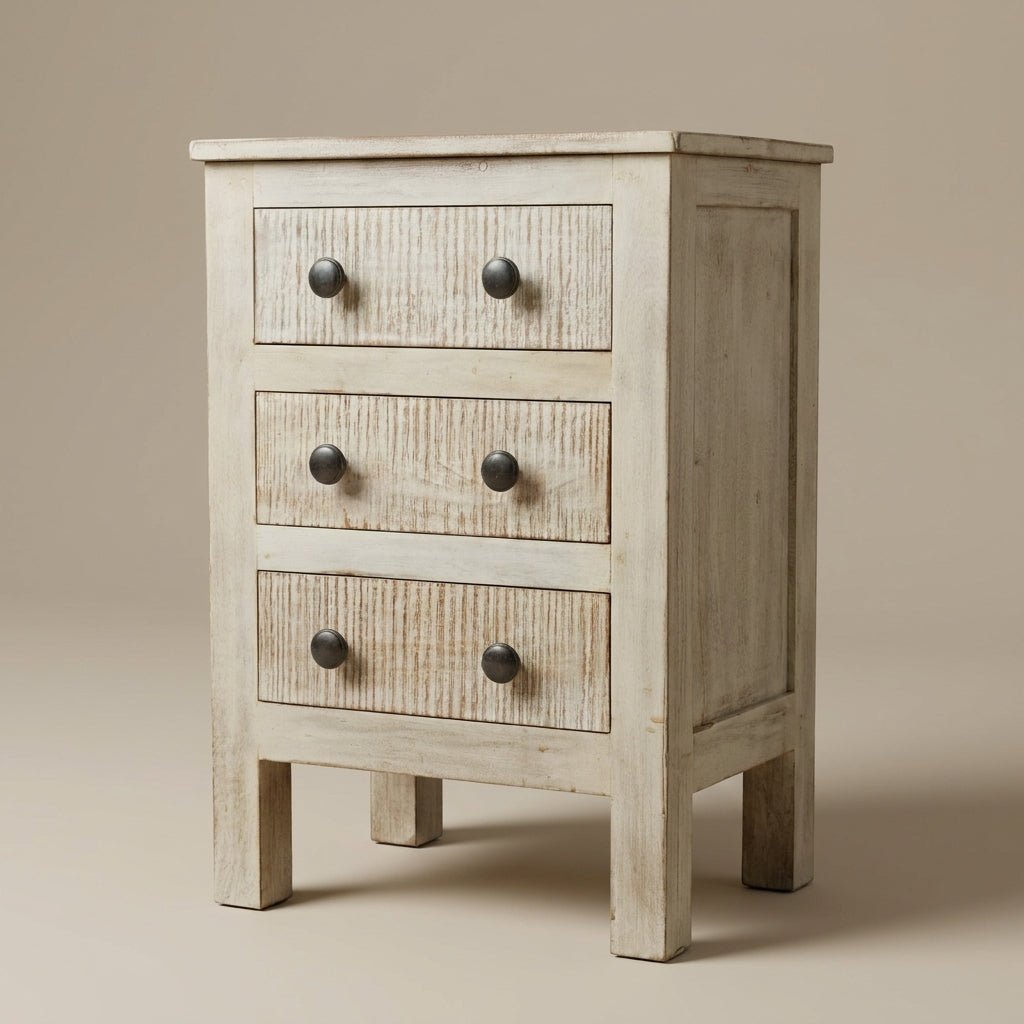 WS37NS - Solid Distressed Painted Night Stand