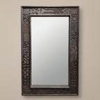 WS37M - Solid Wood Antique Stencil Framed Mirror 62_x37_