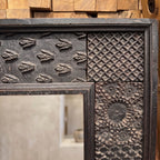 WS37M - Solid Wood Antique Stencil Framed Mirror 62_x37_