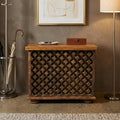 WS47 Reclaimed Wood Carved Antique Panel Storage Chest / Bench