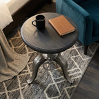 WS48 - Adjustable Crank Iron Base Side Table
