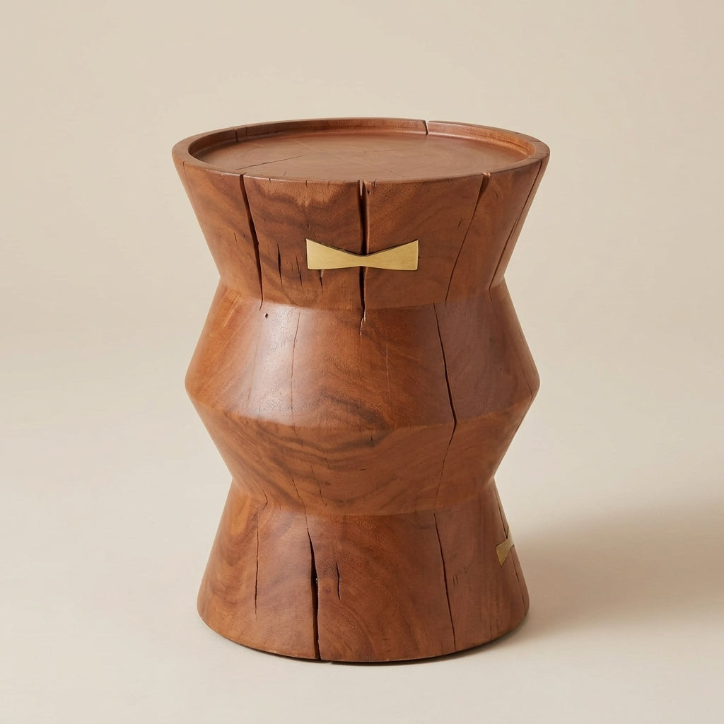 WS522 - Solid Acacia Block Side Table