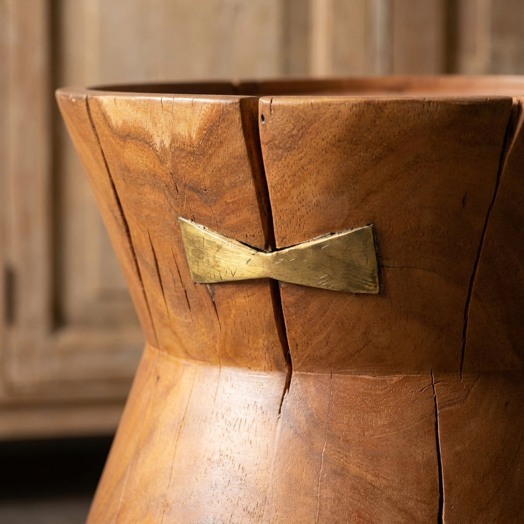 WS522 - Solid Acacia Block Side Table