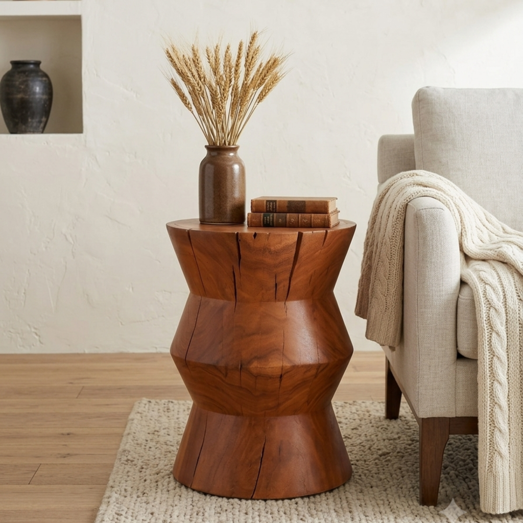 WS522 - Solid Acacia Block Side Table