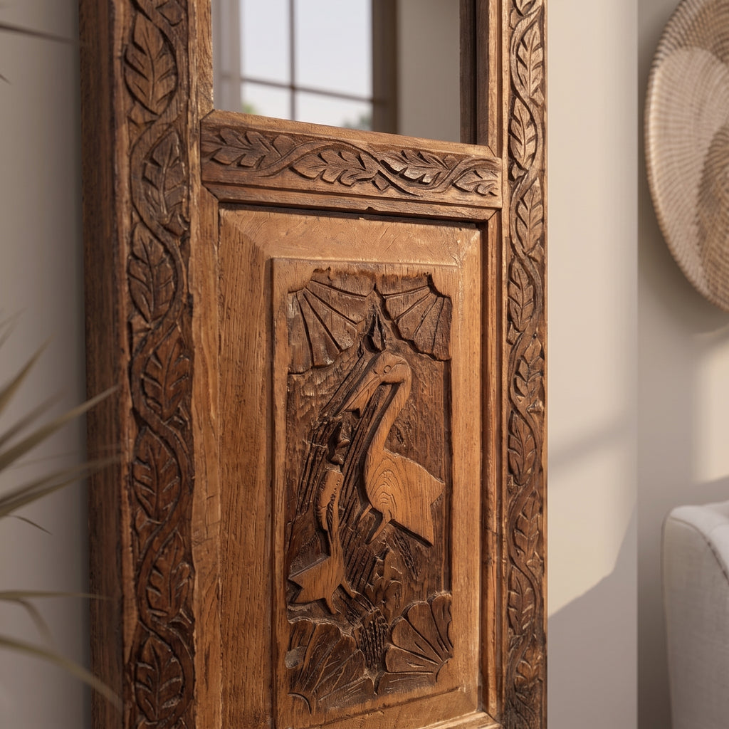 WS61 - Reclaimed Carved Mirror 48_x15_
