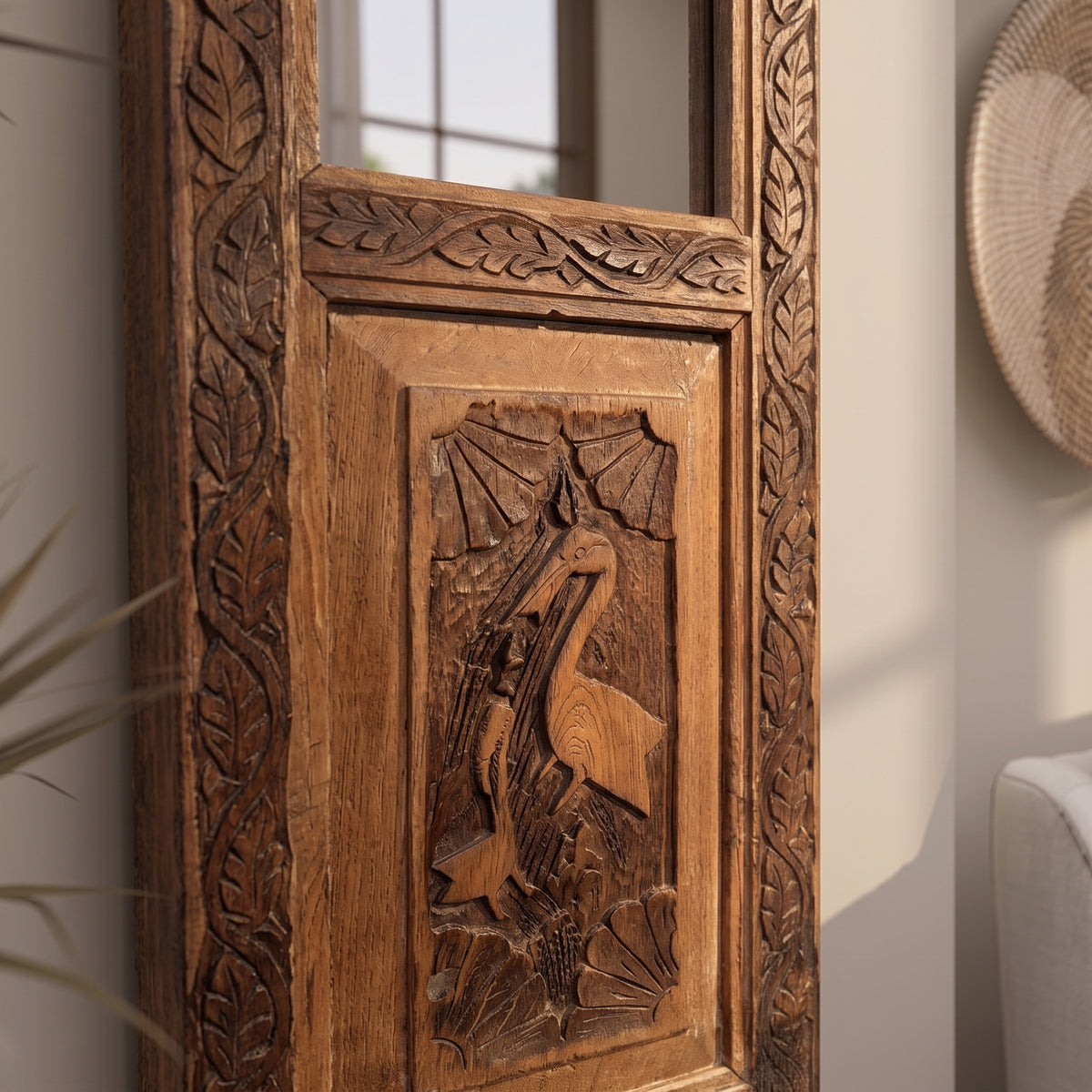 WS61 - Reclaimed Carved Mirror 48_x15_