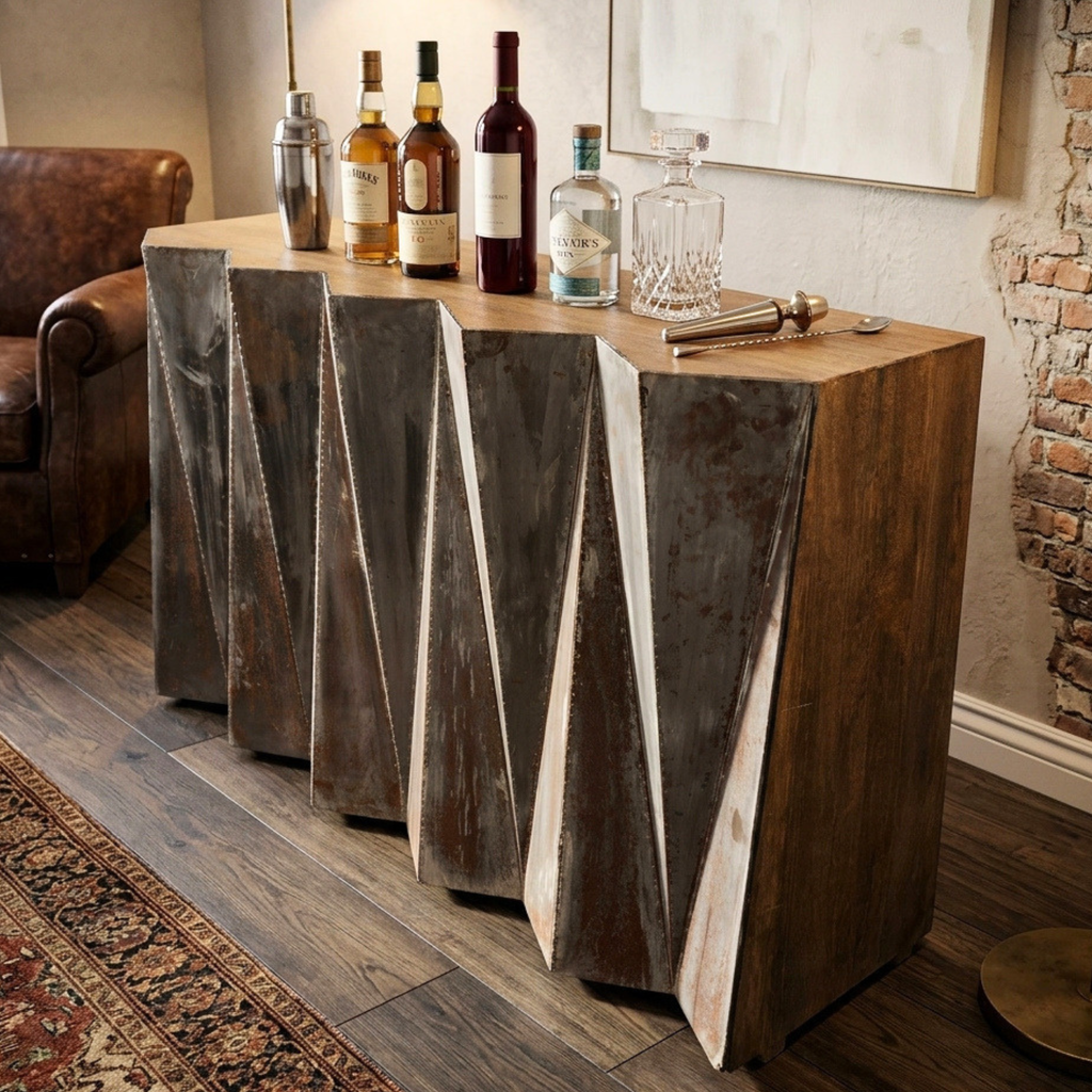 BC64 - Solid Wood Metal Fitted Front Bar / Counter