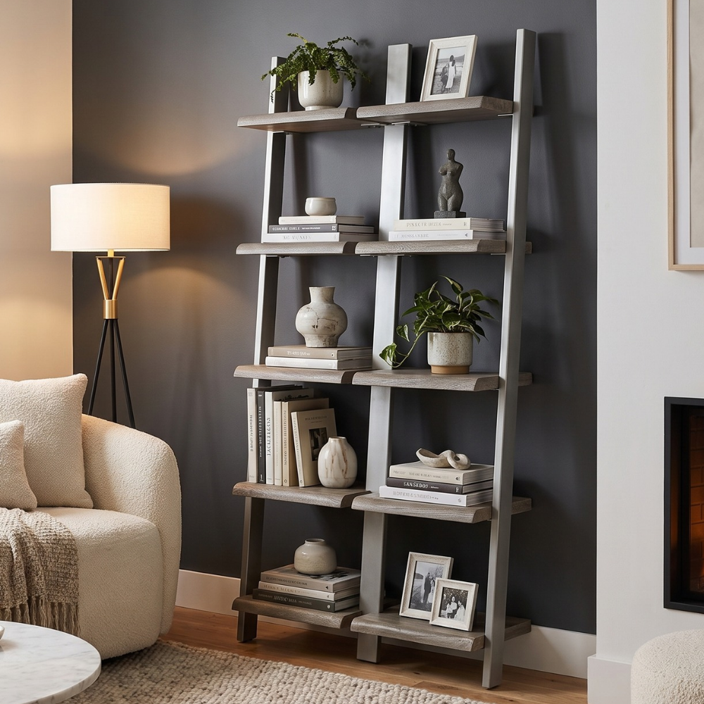 WS71 - Acacia Bookshelf on Metal Frame