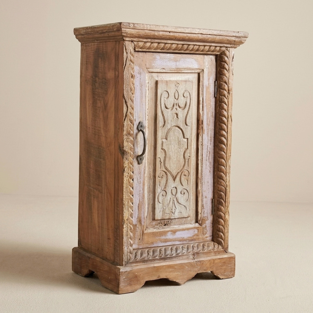 WS71NS - Reclaimed Wood Carved Antique Door