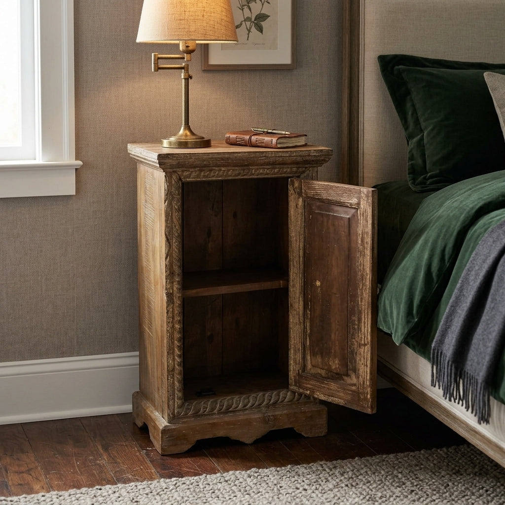 WS71NS - Reclaimed Wood Carved Antique Door