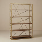 WS8 - Acacia on Metal Frame Bookshelf