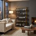 WS8 - Acacia on Metal Frame Bookshelf