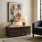 WS84 - Reclaimed Wood Painted & Metal Fitted storage Chest