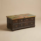 WS84 - Reclaimed Wood Painted & Metal Fitted storage Chest