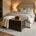 WS84 - Reclaimed Wood Painted & Metal Fitted storage Chest