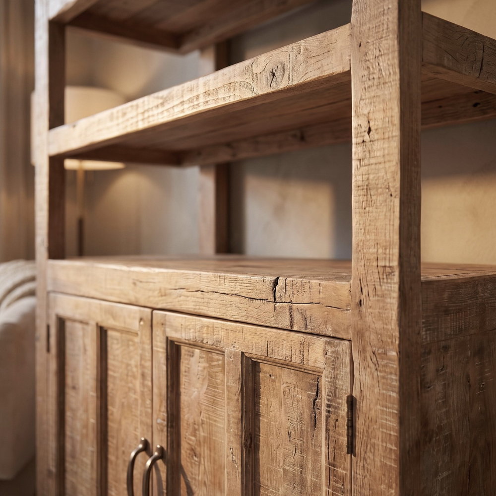 WS88 - 2 door Open Shelves Cabinet